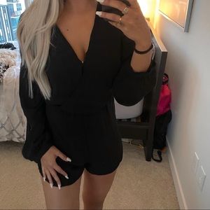 Windsor Black long sleeve romper